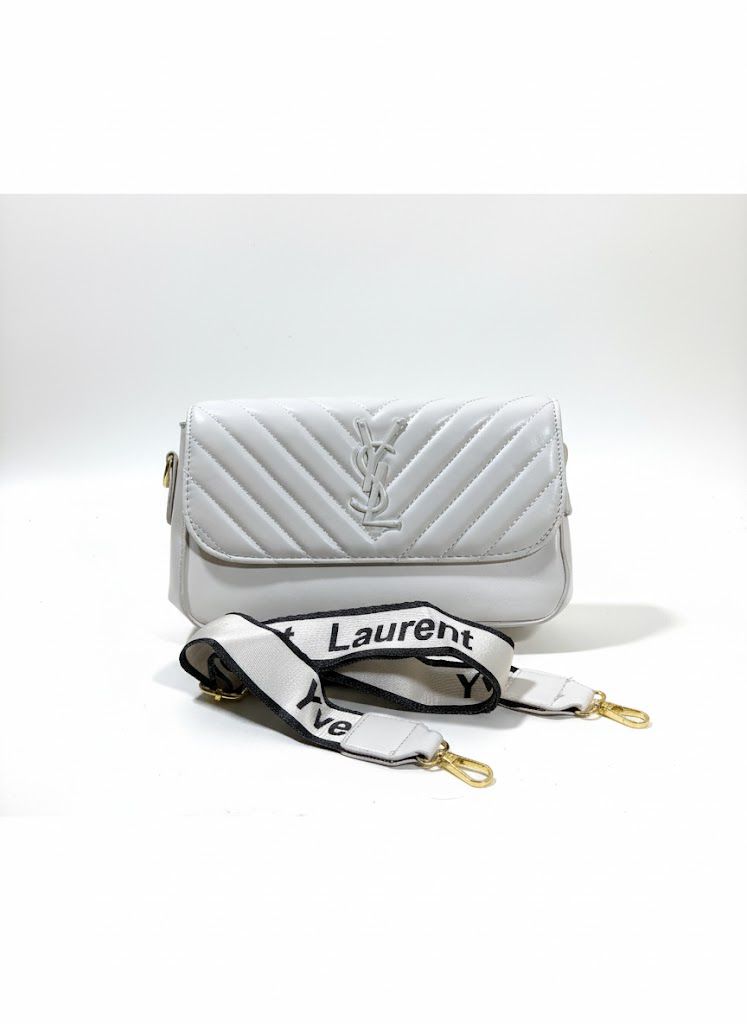 Premium Quilted Leather Crossbody Bag - YSL Style
