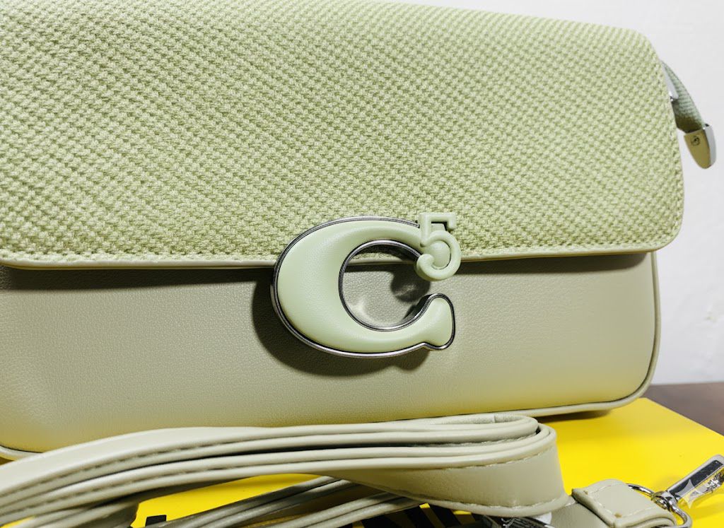 Premium Grey Textured Crossbody Bag with C-Logo